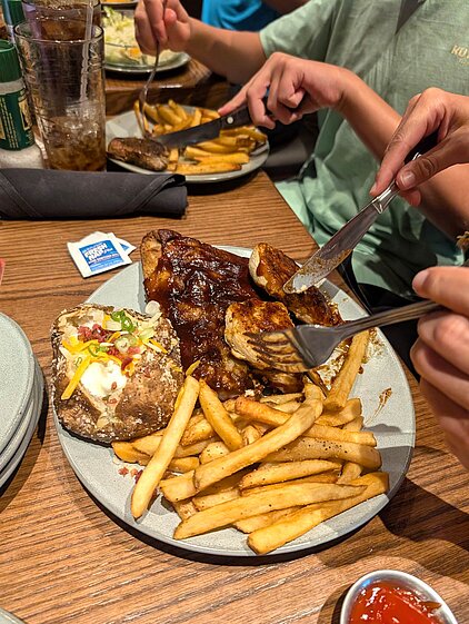 Dinner at the Outback restaurant