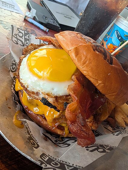 Specialty burger at Ford’s Garage