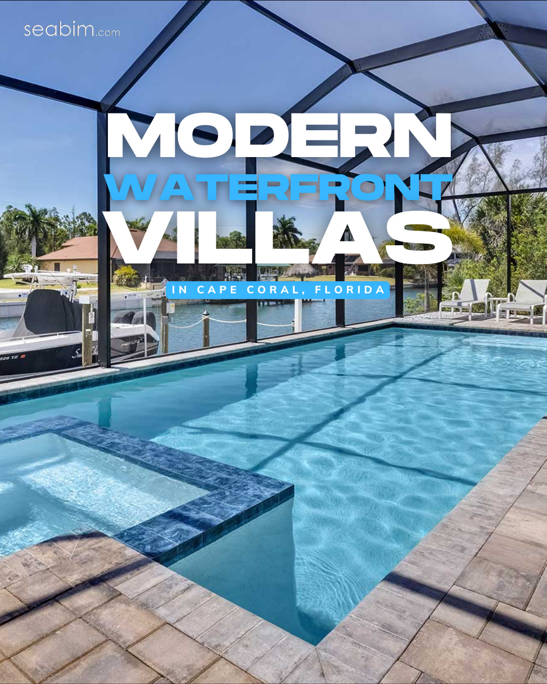 At Seabim, you’ll find modern Cape Coral villas with bright, open interiors, clean lines, spacious kitchens, large windows, and outdoor areas desig...