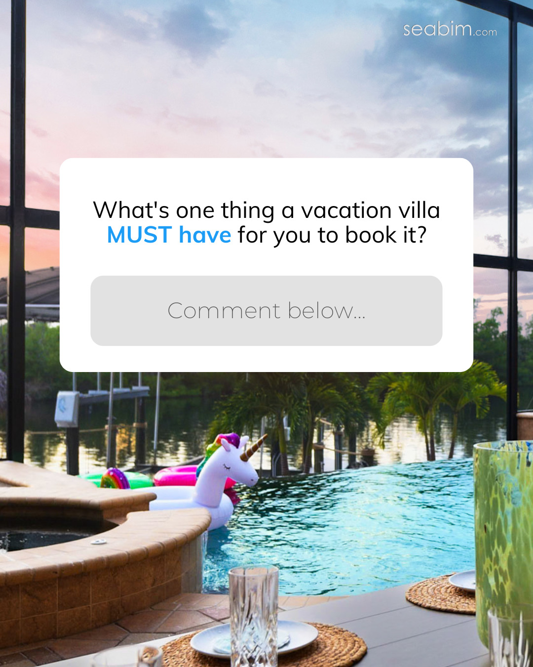 We all have that ONE thing we look for when booking a vacation villa. 👀

What's your absolute must-have? Tell us in the comments! 👇

#VacationRenta...