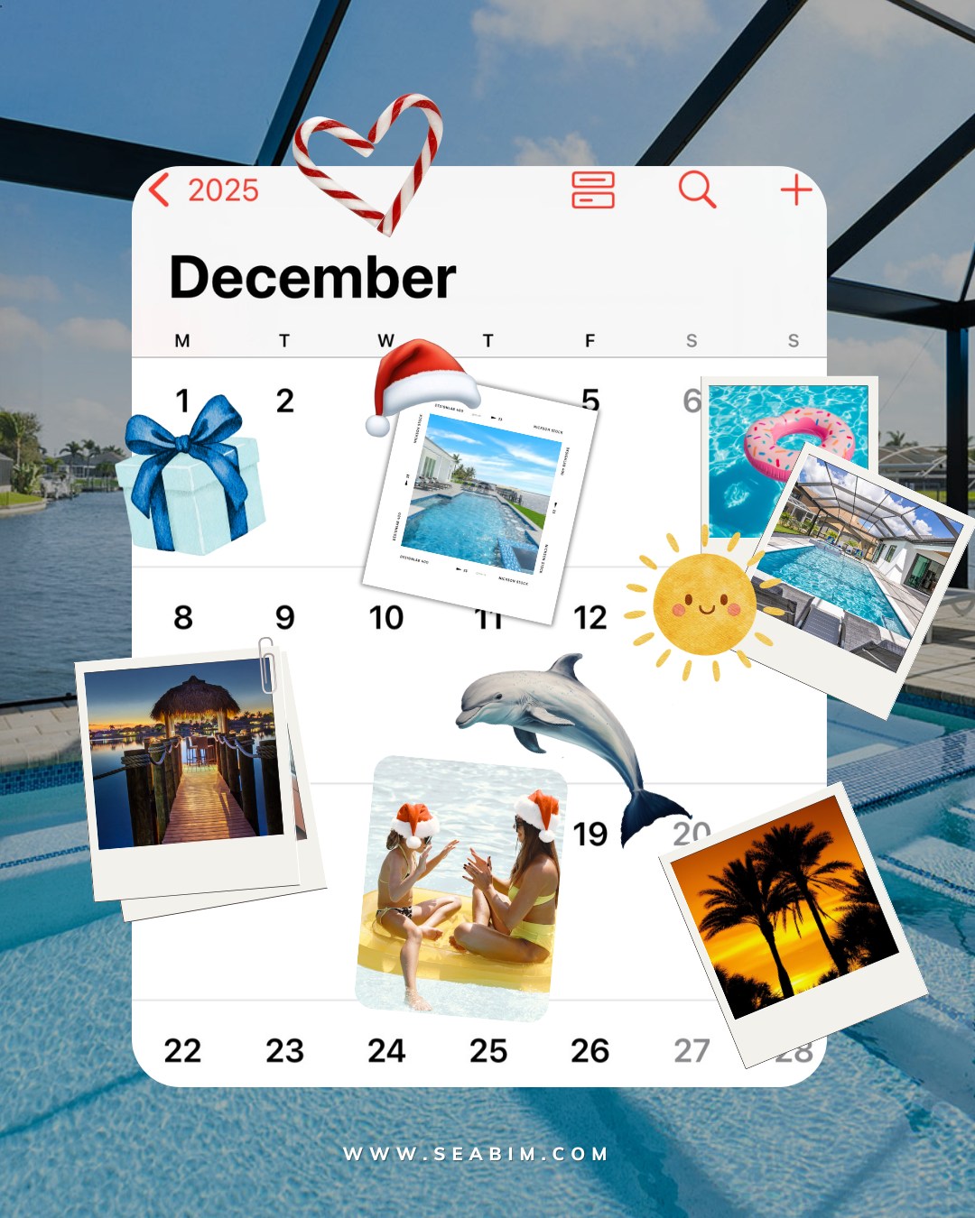 Celebrate the holidays Florida-style with sunshine, pools, and unforgettable Cape Coral vibes. 🌞

 #Seabim #Vacationrentals #CapeCoral #Florida