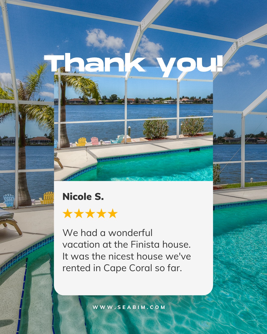 ✨ “We had a wonderful vacation at the Finista House. It was the nicest house we’ve rented in Cape Coral so far.” ✨

With Gulf access on Lake Finist...
