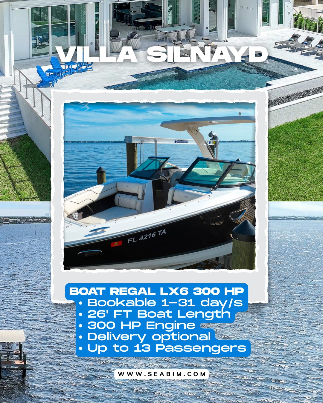 There's something about leaving your villa, walking down to the dock, and stepping onto a 26ft Regal with 300 horses under the hood. ⚓☀️ 
Villa Sil...