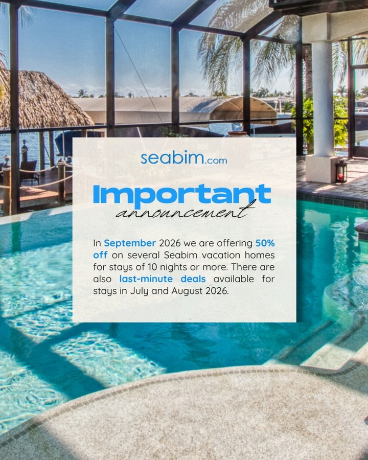 We're making it a little easier to say "yes" to vacation. 😉

✔️ 50% OFF selected Seabim vacation homes in September 2026 for stays of 10+ nights
✔️...