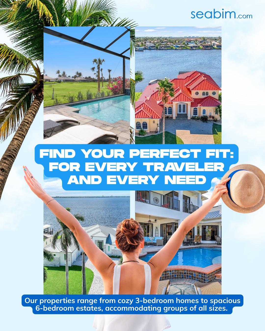 Whether it’s a 3-bedroom retreat or a 6-bedroom estate, our properties adapt to your group, your plans, and your Cape Coral experience. 🌴

Browse n...