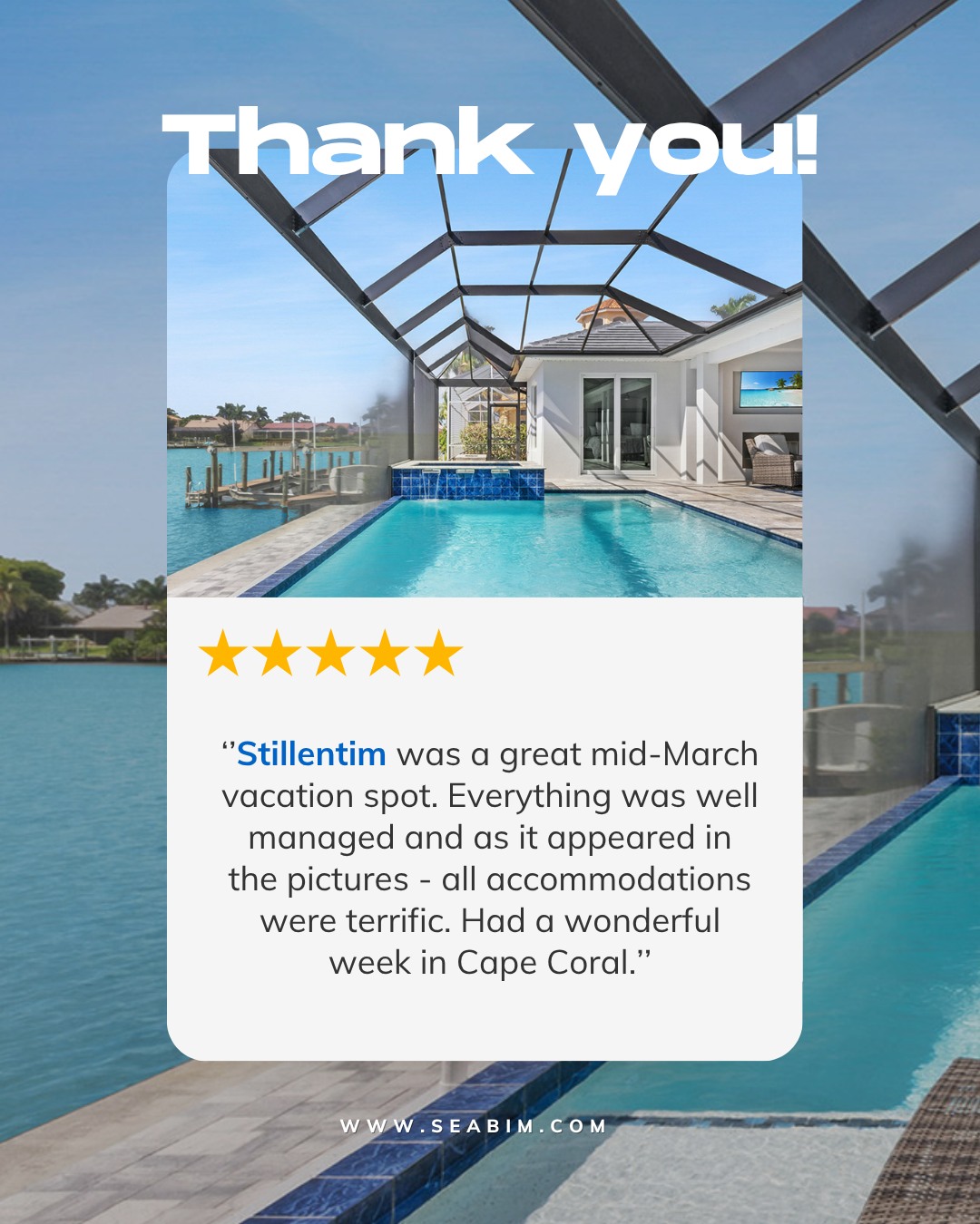 And that's exactly what we aim for. 🙌
Villa STILLENTIM sits on Cape Coral's stunning Eight Lakes, one of the most sought-after neighborhoods in Sou...