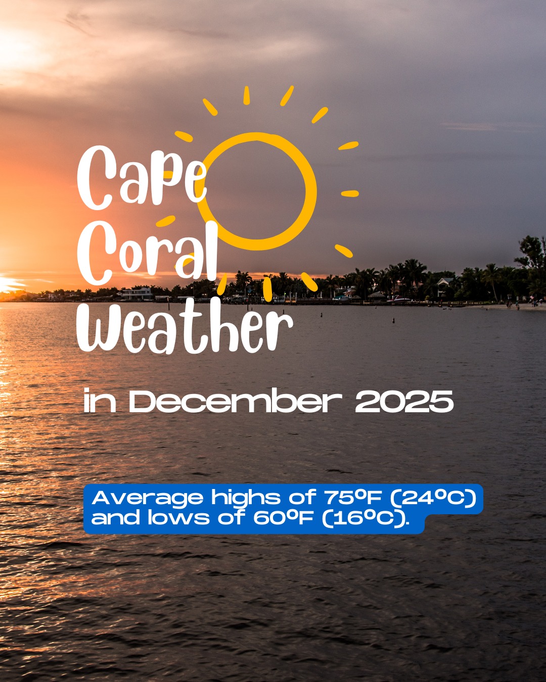 December in Cape Coral? Yes, please! 🌴☀️

Trade chilly winter days for sunny skies and perfect temperatures. 

#CapeCoralWeather #Seabim #Vacationr...