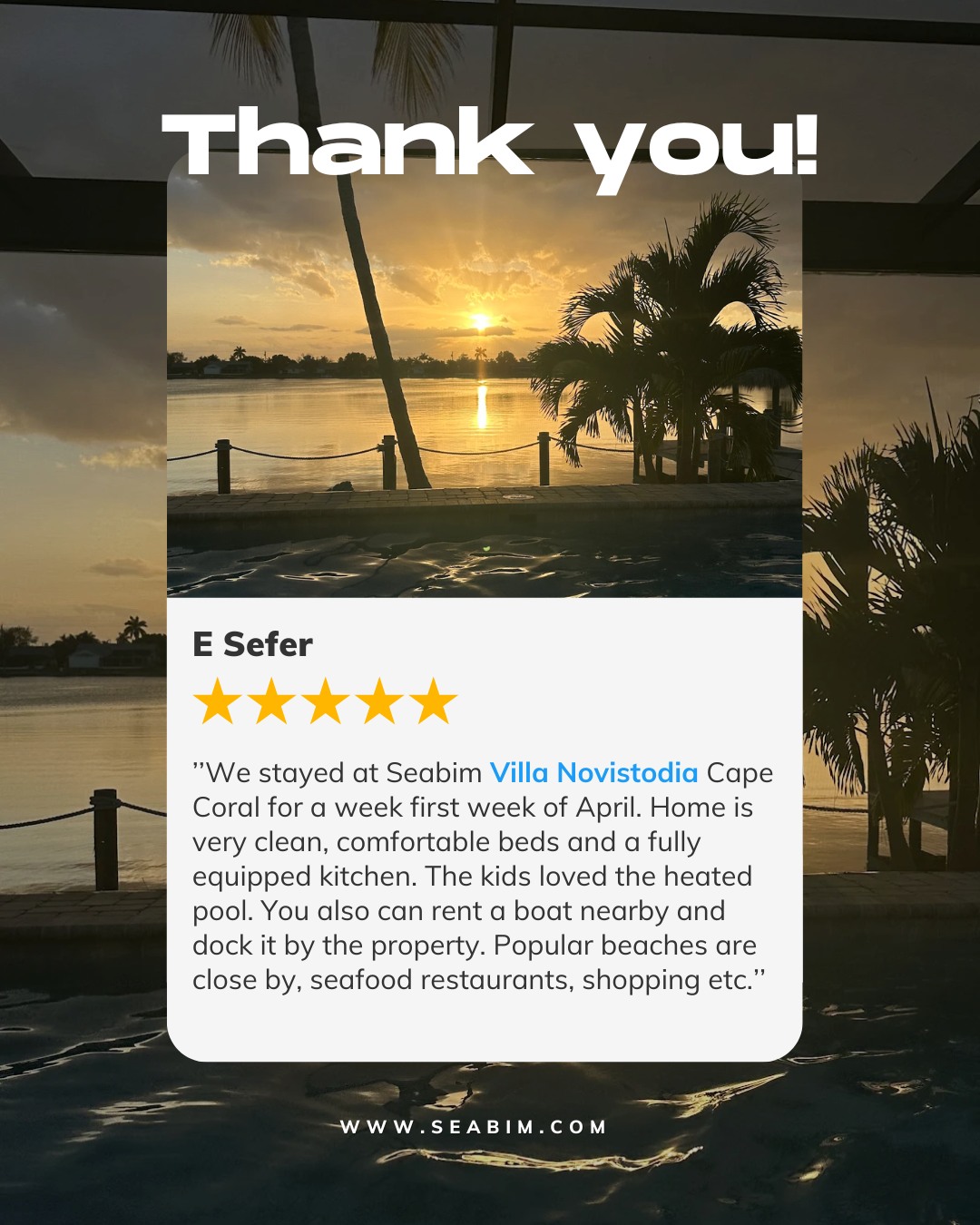 Moments like these are exactly why we've been doing this since 2002. 🌴

This is what a Seabim villa feels like. 🧘‍♀️☀️
Thank you for your trust! 

...